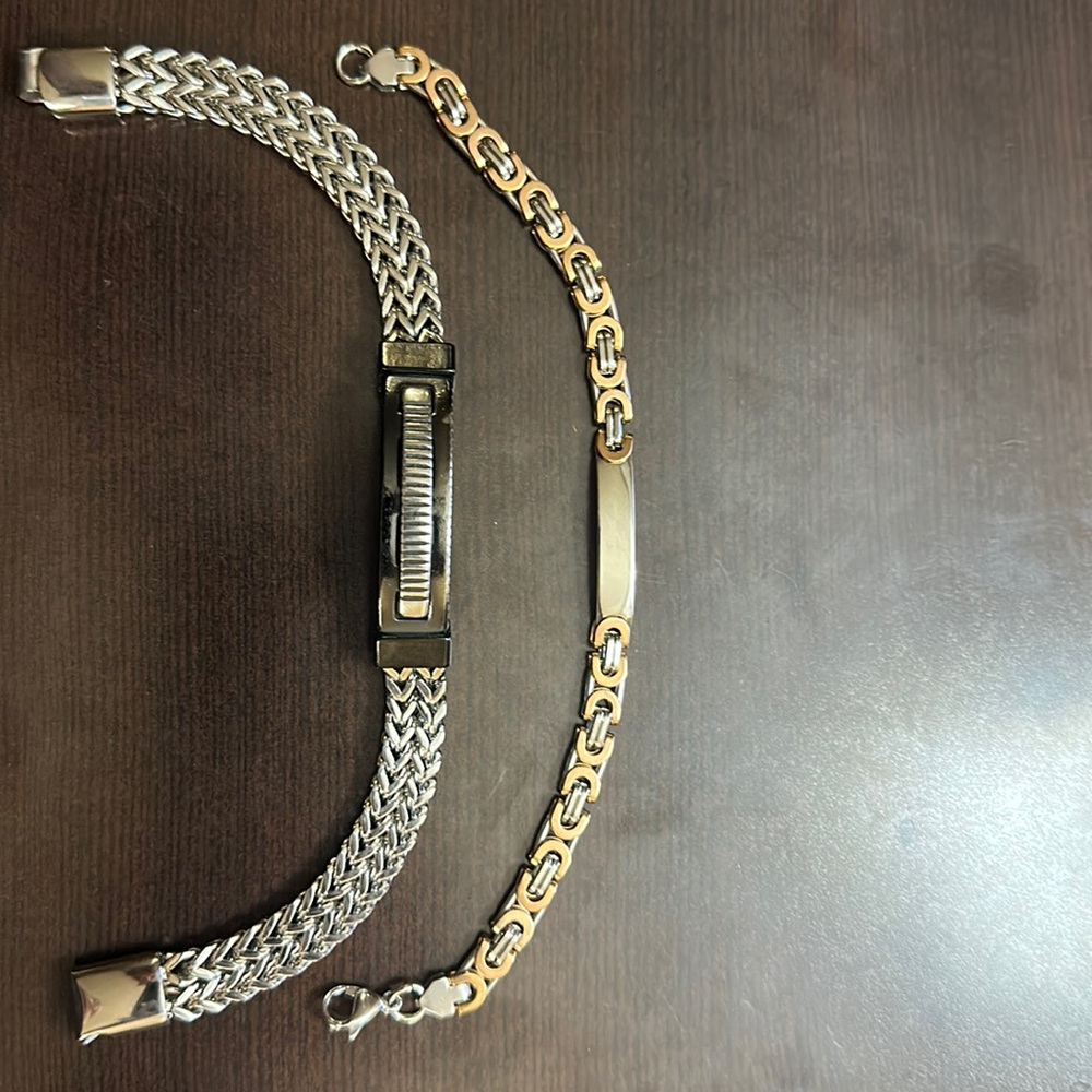 2 bracelets for one price, stainless steel